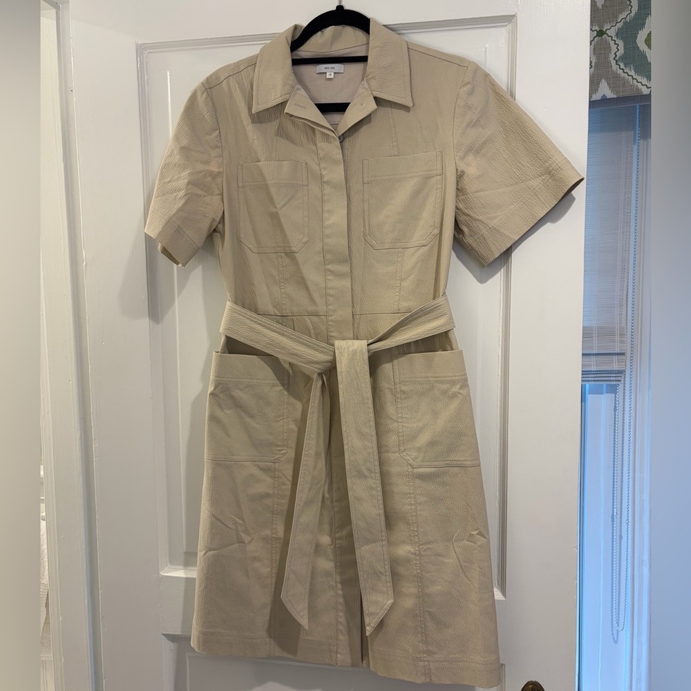 Iris & Ink Neutral Shirt Dress with Belt